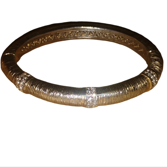 Jewelry - Gold Bangle Bracelet with Silver Accents